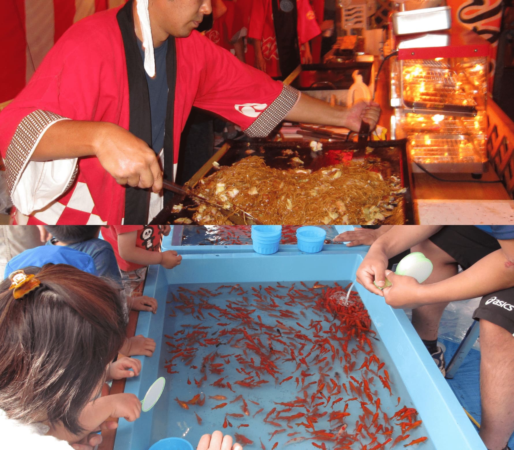 金魚すくいと鉄板焼きそば